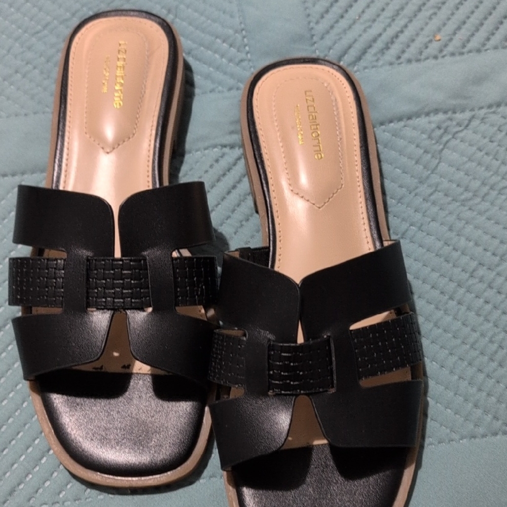 Luciano Padovan Black Slide Sandals